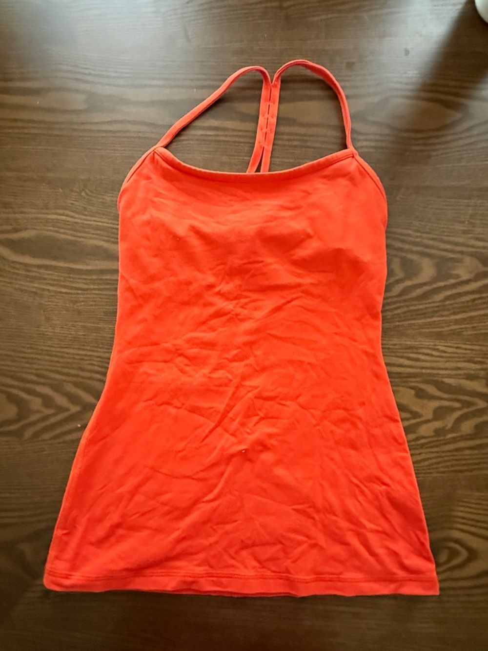 Vintage orange Y Back workout top